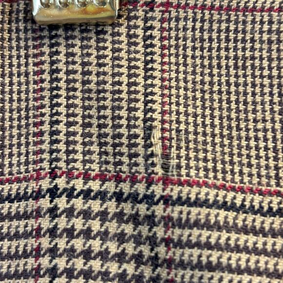 Company Ellen Tracy Dk Academia Houndstooth Embroidered Wool Skirt Size 8 Brown - Picture 9 of 10